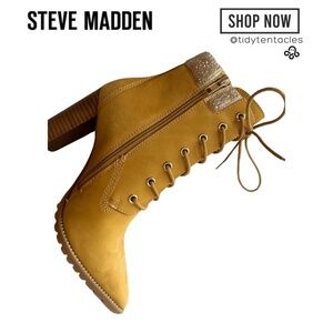 Steve Madden Pointed Toe Suede Leather Ankle Boots Women's Size 7.5